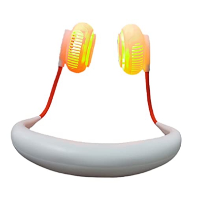 illombo Ventilador de cuello recargable con banda para el cuello, diseño de auriculares, ventilador portátil con 3 velocidades, función de aromaterapi