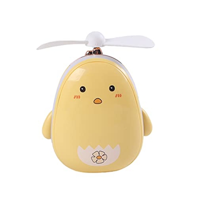 illombo Espejo de maquillaje portátil de dibujos animados LED luz espejo cosmético belleza 2 en 1 mini ventilador de mano USB recargable ventilador de