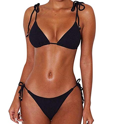 Yutdeng Traje De Baño Bikinis Mujer 2022 Verano Tirantes Push Up Llanura Colores Trajes de Baño de Dos Piezas Talla Grande Conjuntos de Bikini Mujer,N