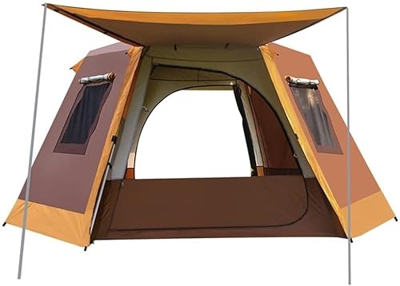 Al aire libre Hexagonal completamente automática tienda telescópica poste de aluminio tienda de campaña libre para construir doble capa 6-8 personas g