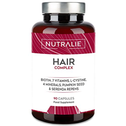 VITAMINAS PARA EL CABELLO - Crecimiento y Anticaida Cabello - Mujer Hombre con Biotina Zinc L-Cisteina - Vitaminas Pelo Vegano Hair Complex 90 Cápsula en oferta