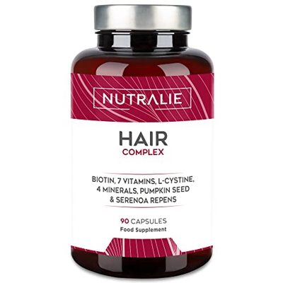 VITAMINAS PARA EL CABELLO - Crecimiento y Anticaida Cabello - Mujer Hombre con Biotina Zinc L-Cisteina - Vitaminas Pelo Vegano Hair Complex 90 Cápsula