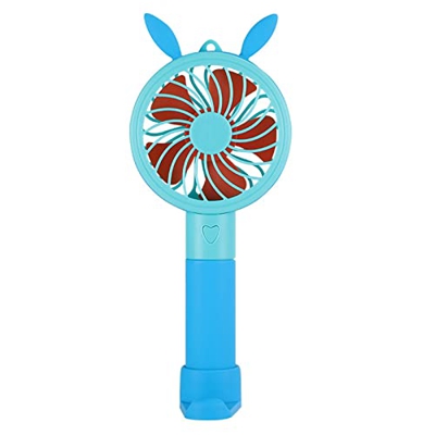LOVIVER Ventilador Portátil Recargable Ventilador Tamaño de Bolsillo Enfriador de Aire USB con Batería, Conejo Azul