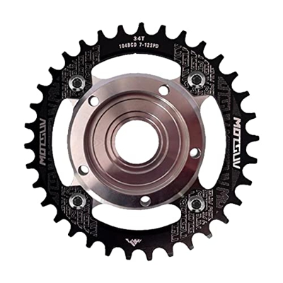 Colcolo Anillo de Cadena Motor de accionamiento Medio Bicicleta de cercanías Rueda Dentada BCD104mm Kit de conversión Accs Adaptador de araña DIY para