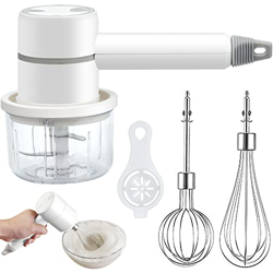 3 en 1 Batidora de Varillas Eléctrica , Batidora de Mano 20W, Batidora portátil Sin Cable con 2 Cabezas para Verduras Carne Huevo - Verde características