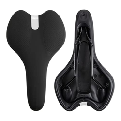 SAXTZDS KAIX Shop 3086 Saddle de Bicicleta PU Cuero MTB Ciclismo de Bicicleta de Carretera de montaña en Carretera de montaña (Color : Black Silver) precio