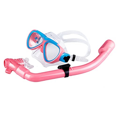 RobinEllis Face Kids Máscara de Buceo HD para Niños Scuba Snorkel Goggles Set Snorkel Tube Kid Diving Goggles,Pink,One Size
