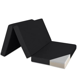 Ventadecolchones - Colchón Plegable con Viscoelástica con Cierre y Asa - Espuma HR30 Media - 135 x 190 x 10 cm en Loneta Premium Negro para Furgonetas en oferta