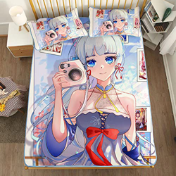 ACOSDARY Impacto de Genshin: kamisato ayaka cámara Colchón, Microfibras de impresión 3D Alfombrilla de Seda de Hielo de Anime, Almohadilla de enfriami características
