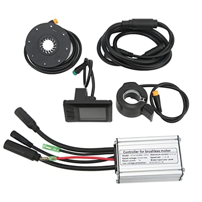 Controlador de Motor Eléctrico de 36V 48V 15A, Kit de Conversión de Motor de Bicicleta Eléctrica a Prueba de Agua con Panel LCD7C 1 a 2 Cable