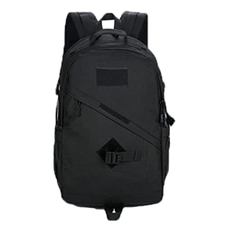 Camuflaje militar militar mochila táctica para hombres mujeres velcro frontal, camuflaje 30L senderismo casual camping escalada daypacks, Black, class características