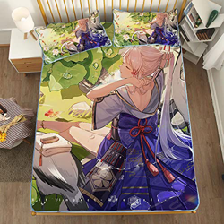 ACOSDARY Impacto de Genshin: kamisato ayaka peine el pelo Colchón, Microfibras de impresión 3D Alfombrilla de seda de hielo de anime, almohadilla de e precio