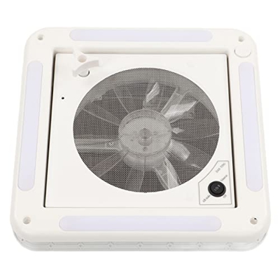Ventilador de techo ventilado Ventilador de techo impermeable para caravana 4 luces LED 360x360 mm Bajo ruido Van Yacht 10 aspas