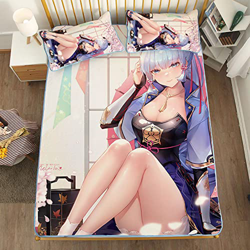ACOSDARY Impacto de Genshin: kamisato ayaka acariciando el pelo largo Colchón, Microfibras de impresión 3D Alfombrilla de seda de hielo de anime, almo en oferta