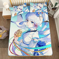 ACOSDARY Impacto de Genshin: kamisato ayaka Grulla blanca Colchón, Microfibras de impresión 3D Alfombrilla de seda de hielo de anime, almohadilla de e en oferta