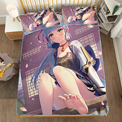 ACOSDARY Impacto de Genshin: kamisato ayaka pies descalzos Colchón, Microfibras de impresión 3D Alfombrilla de seda de hielo de anime, almohadilla de  características