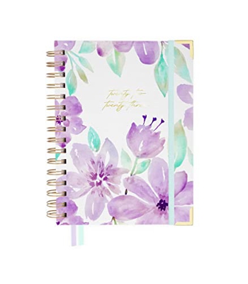 Agenda 2022 2023 - Septiembre a Agosto - Melissa - Semana Vista - Tamaño A5 - 15 x 20 cm - Español - Inglés - Incluye pegatinas, 2 cintas de registro 