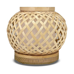 Humidificador, difusores de aromaterapia de ratán tejido para el hogar, humidificador difusor de aceite con temporizador de niebla y luz nocturna de 7 en oferta