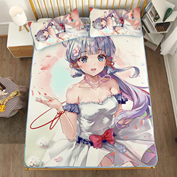 ACOSDARY Genshin Impact: Colchón de vestido de novia Kamisato Ayaka, estera de seda de hielo de anime de microfibras de impresión 3D, colchón de enfri precio
