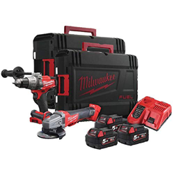 Milwaukee Kit M18 Fuel modelo FPP2AA-503X Taladro + amoladora + 3 baterías 5,0 Ah + cargador características
