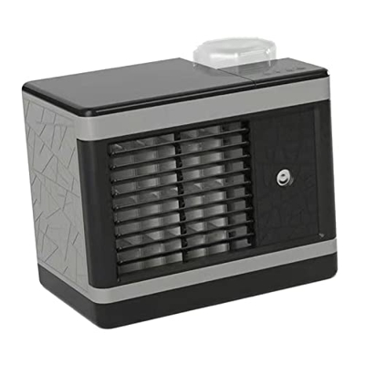 F Fityle Refrigerador Portátil Aire Acondicionado Evaporativo Super Chill Ventilador de Refrigeración, Gris