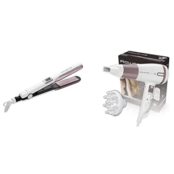 Rowenta Premium Care Liss & Curl SF7660 - Plancha de pelo con función alisadora y rizadora + Secador pelo, alta capacidad, 2400W, función iónic y Resp precio