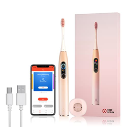 Cepillo eléctrico sónico para adultos, Oclean X Pro con 3 modos 32 intensidades opcionales, limpieza profunda 42.000 RPM con pantalla táctil LCD, 2 ho características