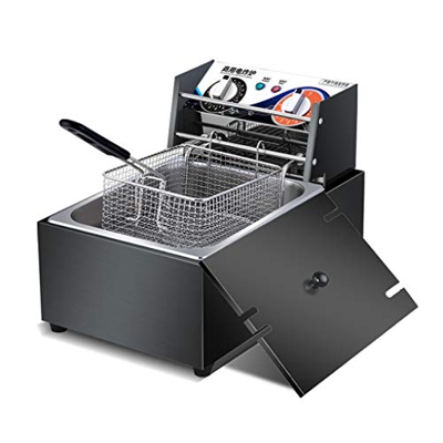 Cesta para freidora Comercial, freidora eléctrica Freidora Comercial Freidora Individual de Acero Inoxidable con Temporizador para Chips de Pollo Frit