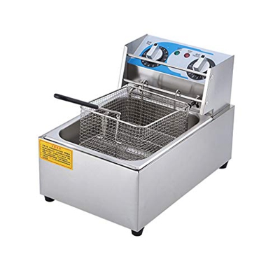 Cesta para freidora Comercial, freidora Comercial de Acero Inoxidable con Tanque Simple/Doble Freidora Francesa con Cesta y Tapa para Restaurante Come