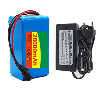 Batería de Litio de 24v 28ah, batería de Bicicleta eléctrica, Paquete de batería de Scooter Ebike con Cargador, 7S3P, Adecuado para 250W, 500W, BMS In