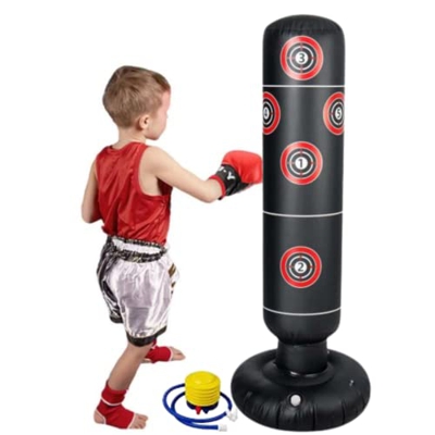 Ducomi Greg 2 - Saco de boxeo hinchable para niños y adultos con bomba, saco de boxeo publicado, MMA y Fitness, saco kick boxing defensa personal y an