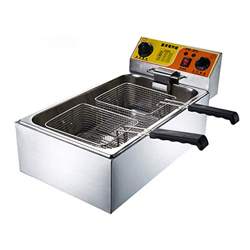 Cesta de freidora Comercial, freidora eléctrica de Acero Inoxidable Freidora de Grasa Simple/Doble Freidora Comercial con Temporizador y termostato pa precio