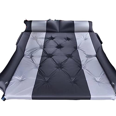Cama inflable, cama inflable de agua con bomba incorporada, kit de reparación de tamaño completo doble para acampar, cabecero de 500 lb, batería y gar