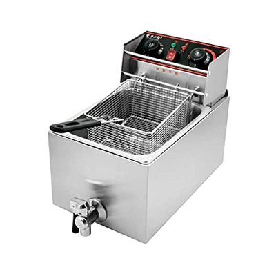 Cesta para freidora de Grasa Comercial, freidora Profunda con Filtro de Aceite, freidora eléctrica de Acero Inoxidable de 10 l 2500 W con Cesta de Tap