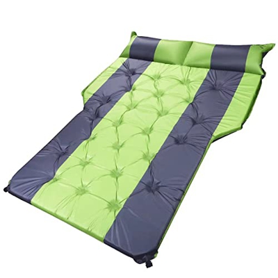 FMOPQ Inflatable Bed, Water Inflatable Bed with Built-in Pump Dual Full Size Repair Kit for Camping 500 LB Headboard Battery and Warranty Powered Rech