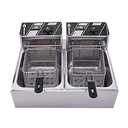 Cesta para freidora de Grasa Comercial, freidora Freidora eléctrica Comercial 12L Tanque Doble Encimera Cesta Doble y freidora de Grasa Profunda de Ac precio