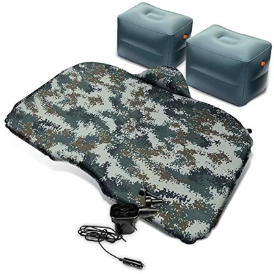 FMOPQ Inflatable Bed, Water Inflatable Bed with Built-in Pump Dual Full Size Repair Kit for Camping 500 LB Headboard Battery and Warranty Powered Rech