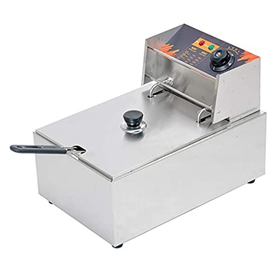 Cesta para freidora Comercial, freidora eléctrica Comercial de un Solo Tanque, Papas Fritas con Chips de Pescado, freidora eléctrica de Acero Inoxidab