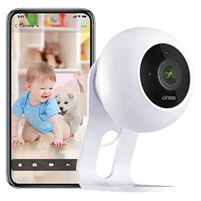Vigilabebés Cámara con App, Winees 1080P Baby Monitor con cámara de visión Nocturna, Cámara WiFi con App,Cámara para Perros con Audio bidireccional, C