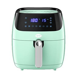 Freidora de aire de 4,5 l, horno pequeño sin aceite de 1400 W, 6 recetas exclusivas, 8 en 1, temperatura/tiempo personalizado, cesta antiadherente y a precio
