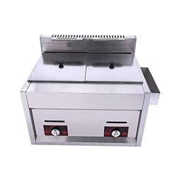 Cesta para freidora de Grasa Comercial, freidora de Gas Comercial de 20L, freidora de Grasa Profunda de Acero Inoxidable Freidora Doble de Gran Capaci características