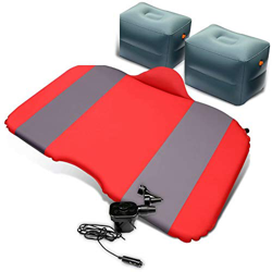 Cama inflable, cama inflable de agua con bomba incorporada, kit de reparación de tamaño completo doble para acampar, cabecero de 500 lb, batería y gar características