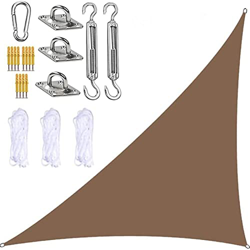 GGQQ 10 X 10 PIES Tienda de campaña Ángulo Recto Jardín Velas de Sombra Toldos Parasoles 4 Cuerdas de Amarre Kit de fijación de Servicio Pesado Protec características