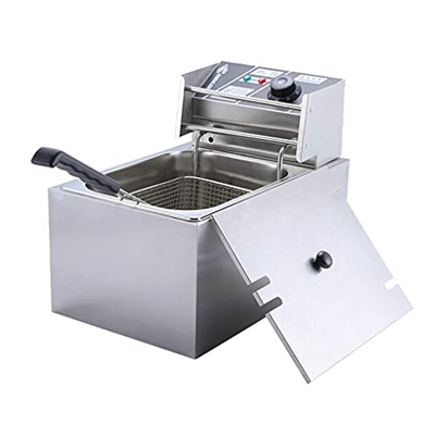 Cesta para freidora Comercial, freidora eléctrica de 8L Freidora Comercial de un Solo Tanque Freidora de virutas de Acero Inoxidable Freidora eléctric