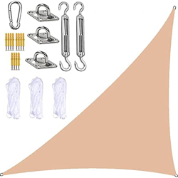 GGQQ 3 X 3 X 4.3 M Tienda de campaña Ángulo Recto Velas de Sombra Toldos Parasoles 4 Cuerdas de Amarre Kit de fijación de Servicio Pesado Lavable para precio