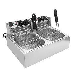 Cesta para freidora Comercial, freidora, freidora de Acero Inoxidable de 12 l, máquina de Cocina para Catering, freidora con Control de Temperatura y  características