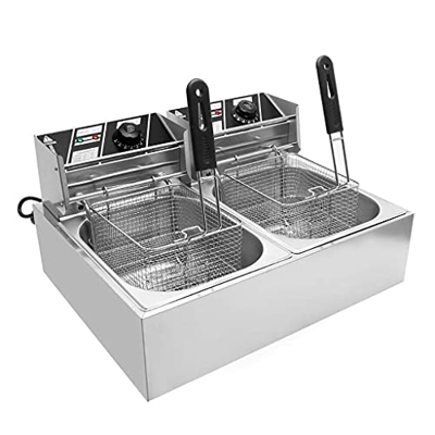 Cesta para freidora Comercial, freidora, freidora de Acero Inoxidable de 12 l, máquina de Cocina para Catering, freidora con Control de Temperatura y 