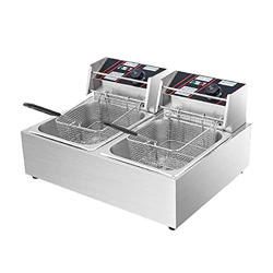 Cesta para freidora Comercial, freidora Freidora eléctrica Comercial de 10 l con Cesta de Acero Inoxidable y Cubierta Superior Control de Temperatura  características