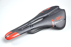 Silla de Montar en Bicicleta de Carbono con Fibra de Carbono Sillines de Cuero Bicicletas de la Bicicleta de la Bicicleta Sillín Bicicleta (Color : Re en oferta