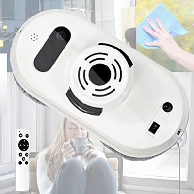 Saturey Robot Limpiador de Ventanas, aspiradora robótica automática de Limpieza de Ventanas Robot de Vidrio de Control Remoto inalámbrico para Ventana